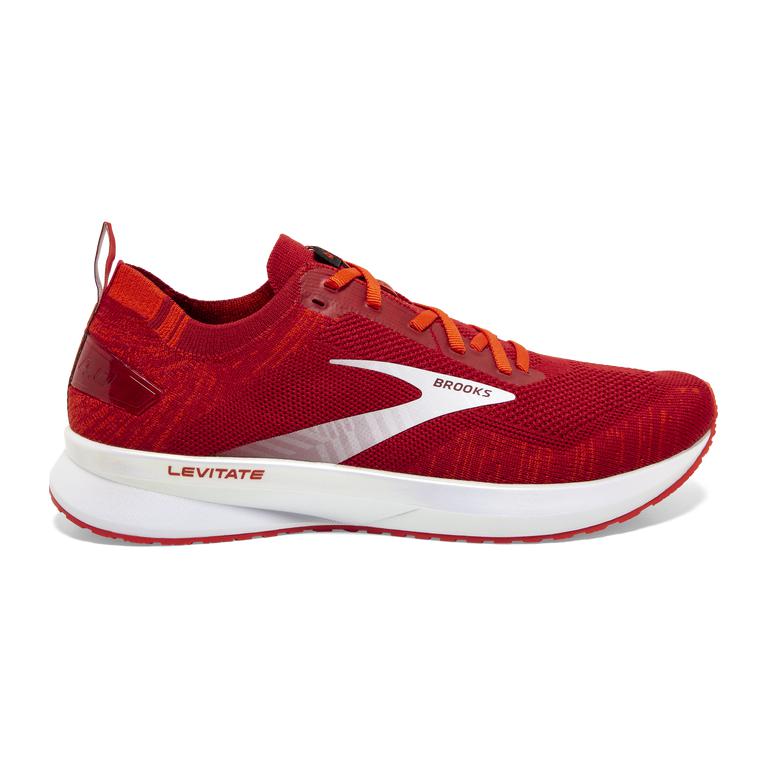 Brooks Mens Levitate 4 Road Running Shoes - Red/Cherry Tomato/White (038624-XRP)